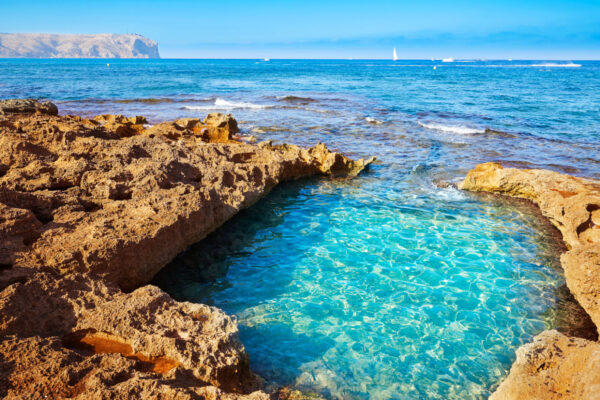 Javea also Xabia beach in Mediterranean Alicante of Spain